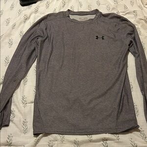 Under Armour Long-Sleeve Heathered Charcoal Performance Tee